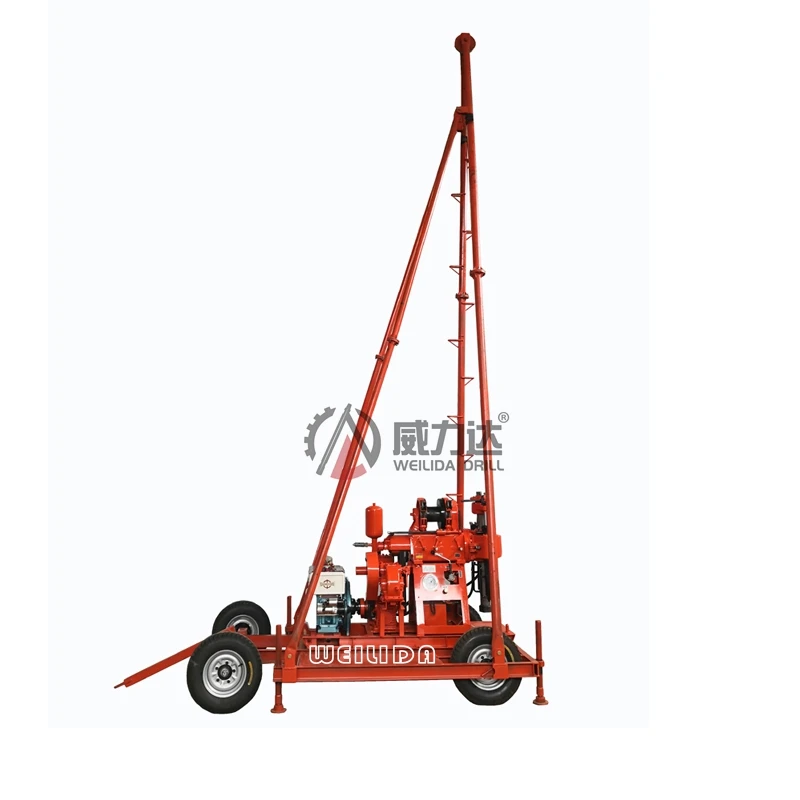 hot sale 100m 150m  200m portable drill machine coring drill rig with whole set of drilling tool