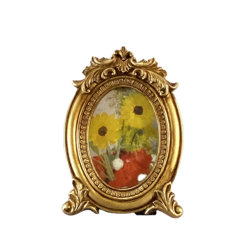 European-style American retro distressed photo frames table European ornaments picture mirror frames gift