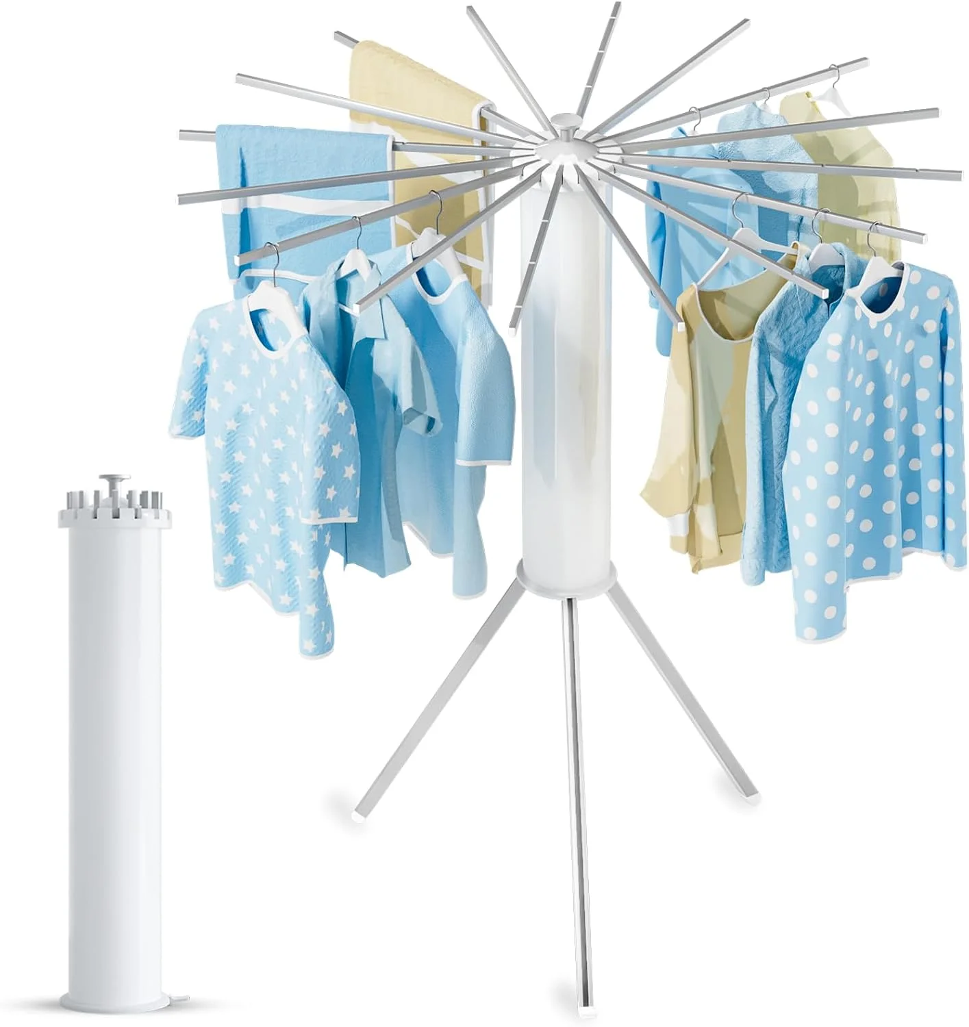 White Color Tripod Aluminum Rods Clothes Drying Rack For Home Use