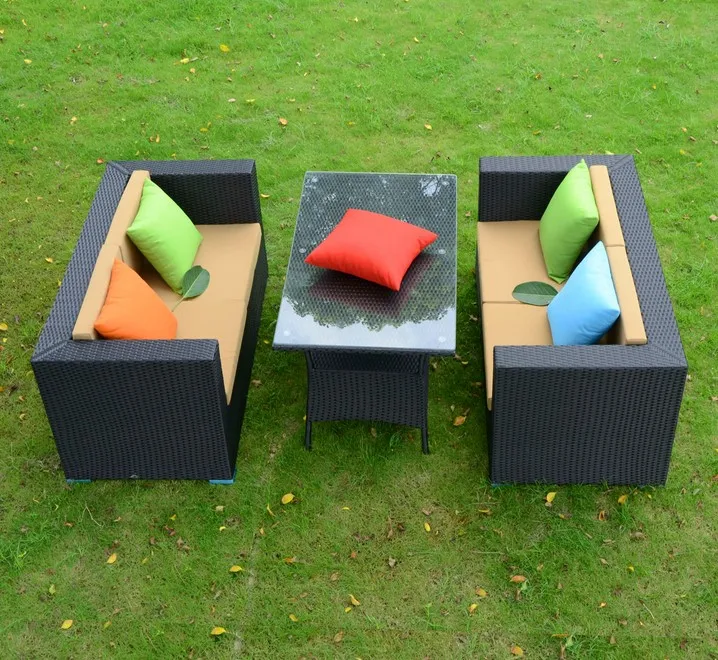 Wholesale China Factory Modern Design Outdoor Furniture Garden Brown Pe Rattan Sofa Outdoor dining table and chairs