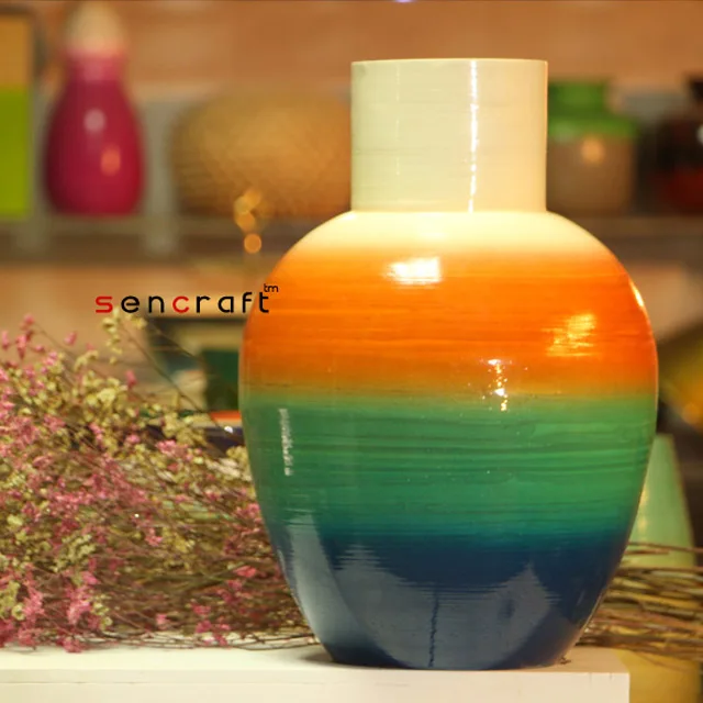 Handicraft Vietnam Bamboo flower vases decoration handmade flower vase floor vases decorative