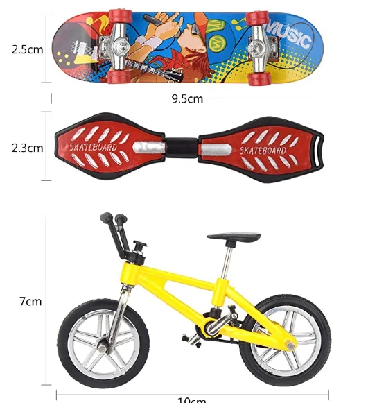 Whole sale mini finger boards kit skateboards bikes swing scooter boards toys set for kids teenager finger toys