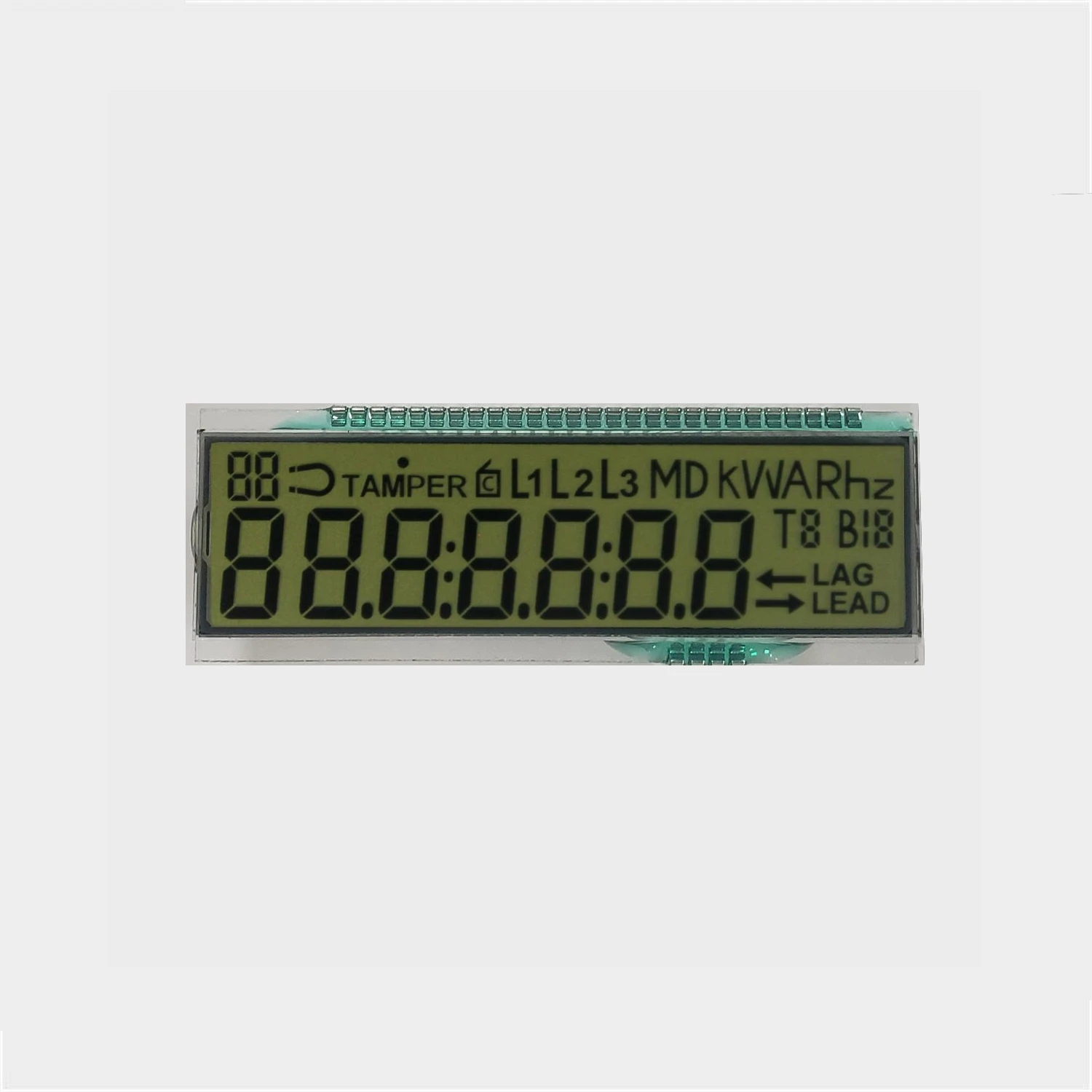Indian market Black and White 7 Segment LCD electronic power  meter  Digital Panel 1/4 Duty TN HTN pin connectors LCD panel