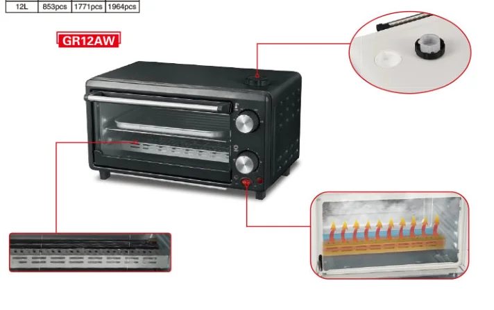 Baking electric oven kitchen 12L large capacity electric oven selling home pizza bread oven