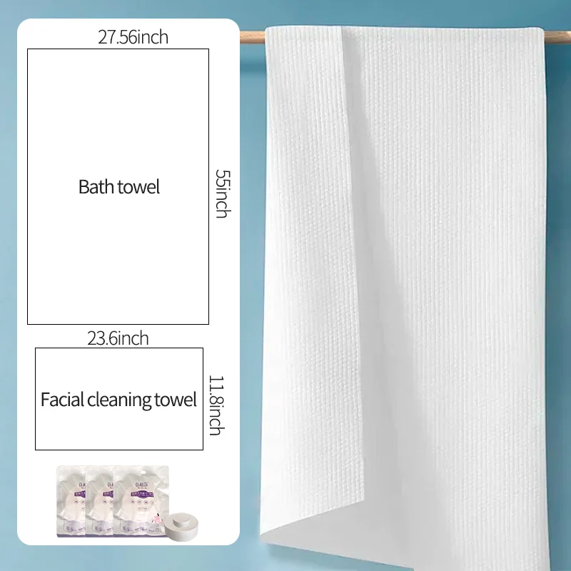 Wholesale Disposable Bath Towel Compressed Portable Non-woven Spa Massage Magic Soft Washcloth for Outdoor Camping Travel OEM