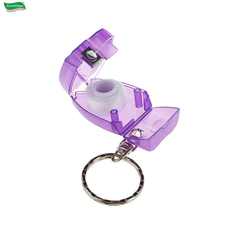 10 meters 15 meters Dental Floss Keychain Tooth Shape for Teeth Cleaning Easy to Carry