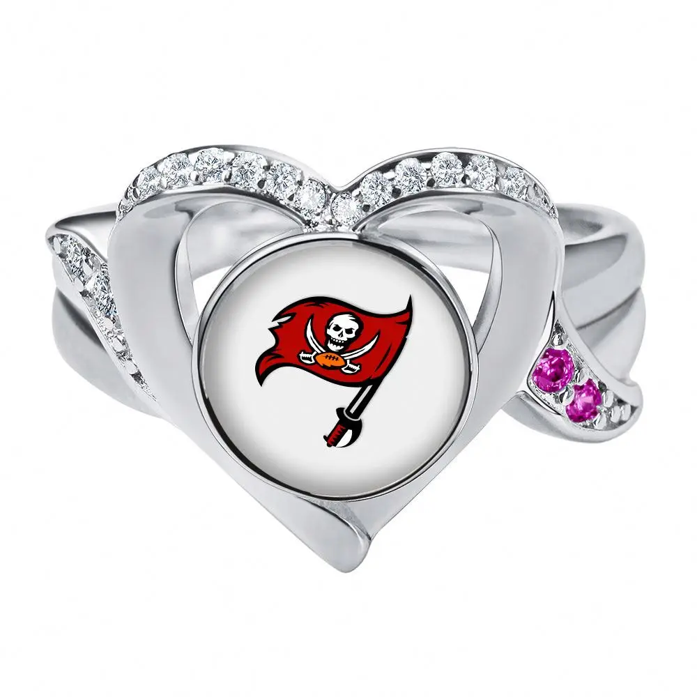 Женский праздничный подарок Cowboys Buccaneers кольцо в форме сердца футбольного