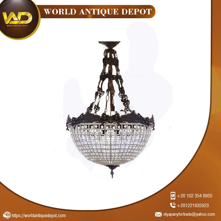 Large 6 Arm Stag Head Hanging Basket Chandelier