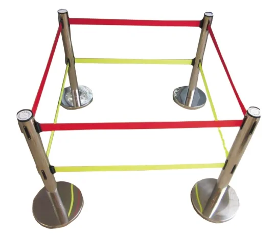 Safety warning stainless steel retractable tape fence for outdoor