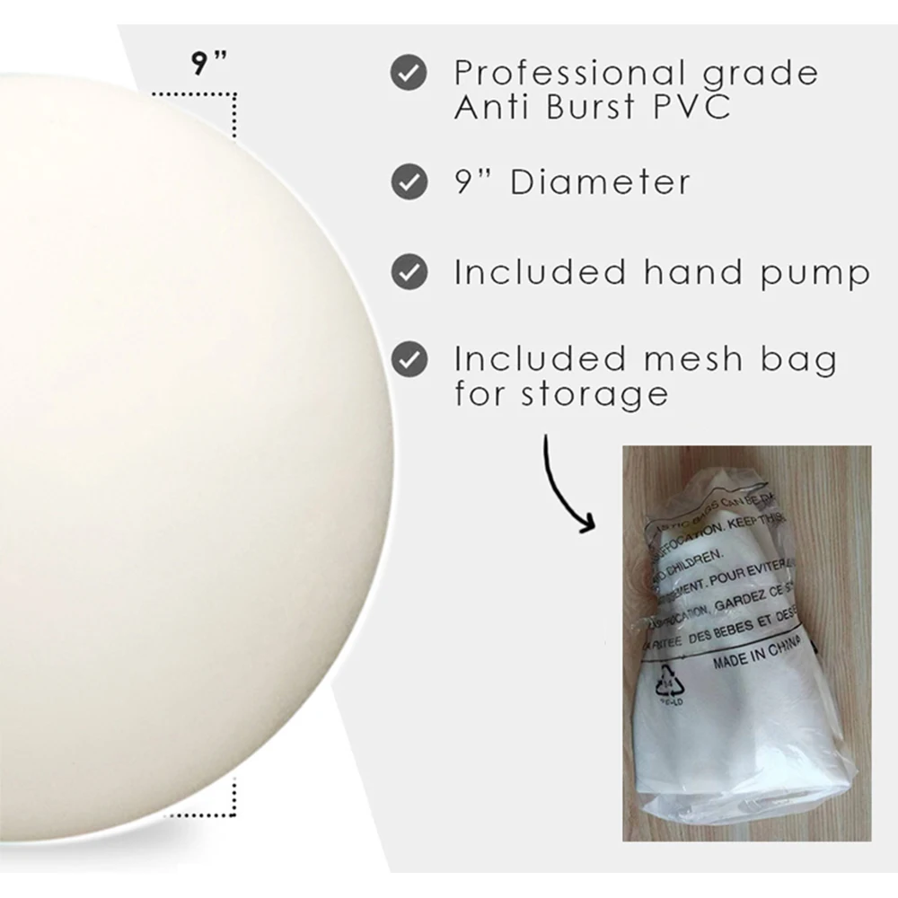 Custom Pilates Ball 9 Inch Physical Therapy Small Exercise Mini Core Ball Barre Yoga Stability Workout Gym Knees Workout Ball