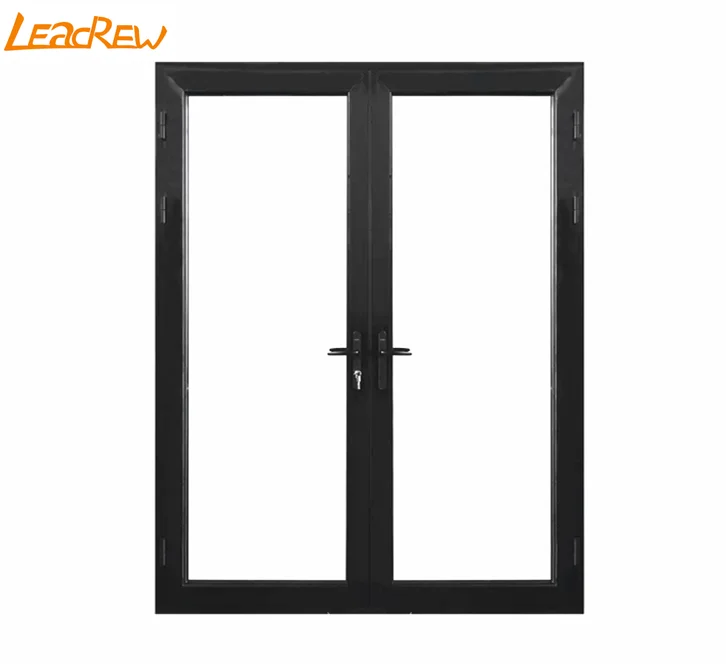 Standard Commercial Double Glass French Door Aluminum Casement Door Aluminum Swing Door