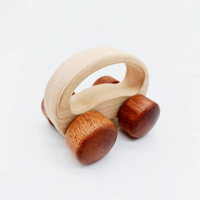 Baby Educational Toys 0-3 Years 1PC Toys For Babies Beech Car Dog Pony Infants Developmental Newborn Gifts Wooden Car Puppy Cart