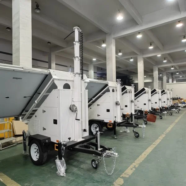 2025  Hot  solar security CCTV  trailer monitoring system with telescopic mast 4g wifi camera