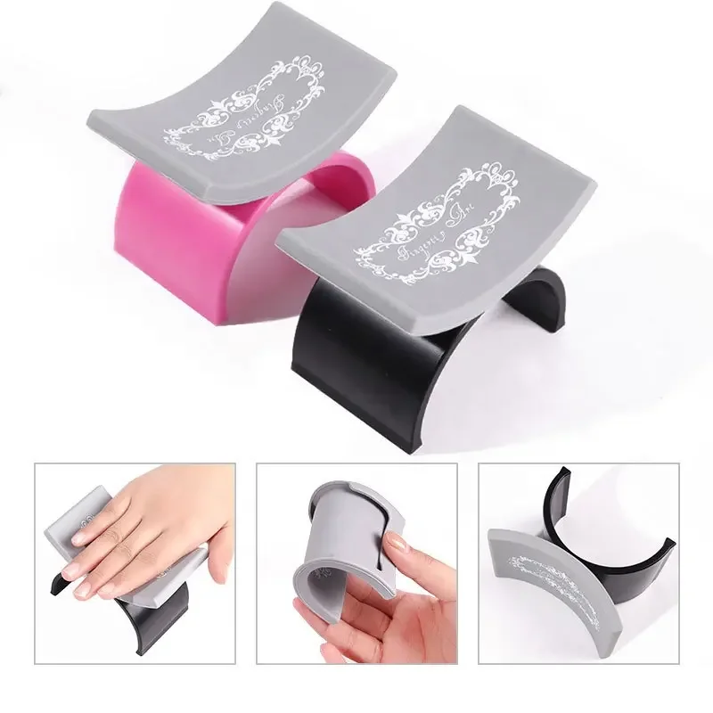New U Shape Nail Hand Pillow for Manicure Hand Arm Rest Holder Washable Soft Silicone Palm Rests Stand Nail Salon Art Pillow