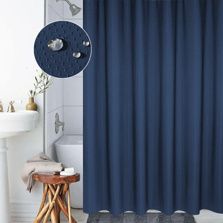 Bindi 190gsm Thick Waterproof And Anti Mildew Polyester Cloth Curtain Waffle Waterproof Shower Curtains