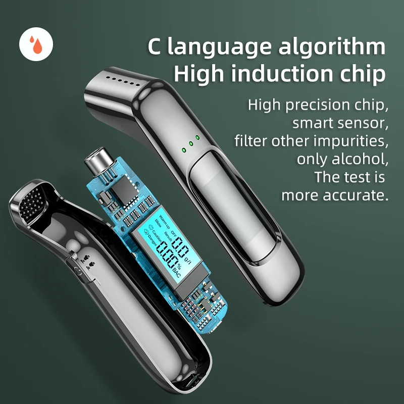 Factory Professional C09 Breath Alcohol Tester Rechargeable High Accuracy Led Screen Digital Display Alcohol Detector