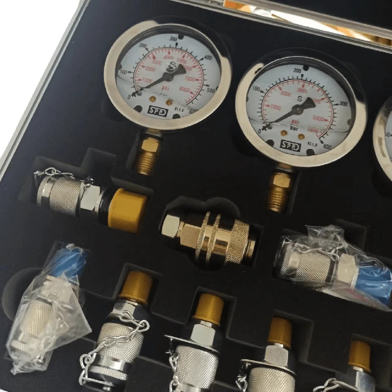 4 Gauge Hydraulic Pressure Measurement kit Diagnostic Tool Excavator Hydraulic Pressure Gauge Set