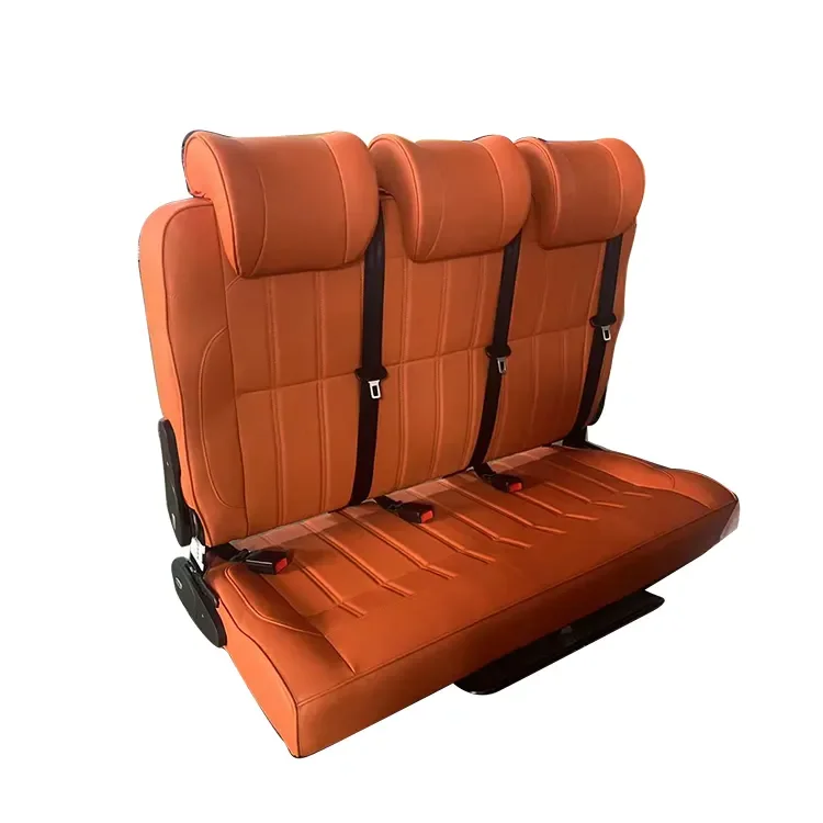 Three-person Car seat rear luxury bus mpv seat for  interior folding bench seating can move forward