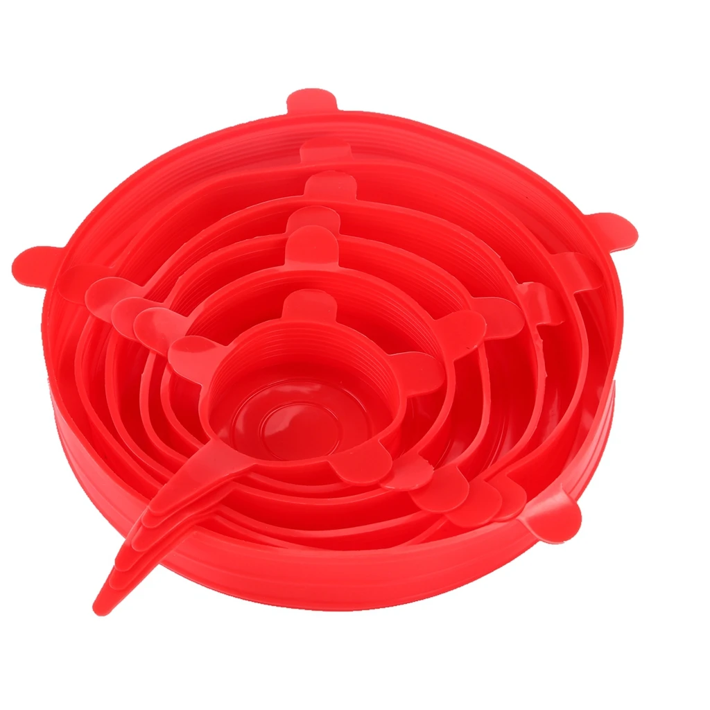 Эластичные крышки для пищевых продуктов, многоразовые силиконовые растягивающиеся крышки для пищевых продуктов/мисок/контейнеров/банок, для микроволновой печи и посудомоечной машины