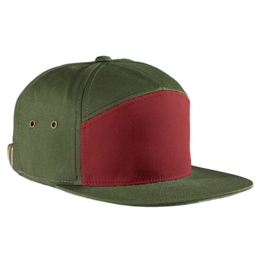 Unisex outdoor 7 Panels Hats Cotton Twill Structured Camper Hat Adjustable Leather Strapback 7-Panel Snapback Sports Caps
