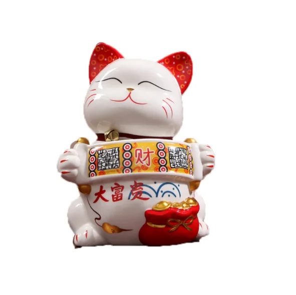 Hot Selling Hand Painted Ceramic Maneki Neko Lucky Cat Japanese Fortune Cat Porcelain for New Open Shop Gift