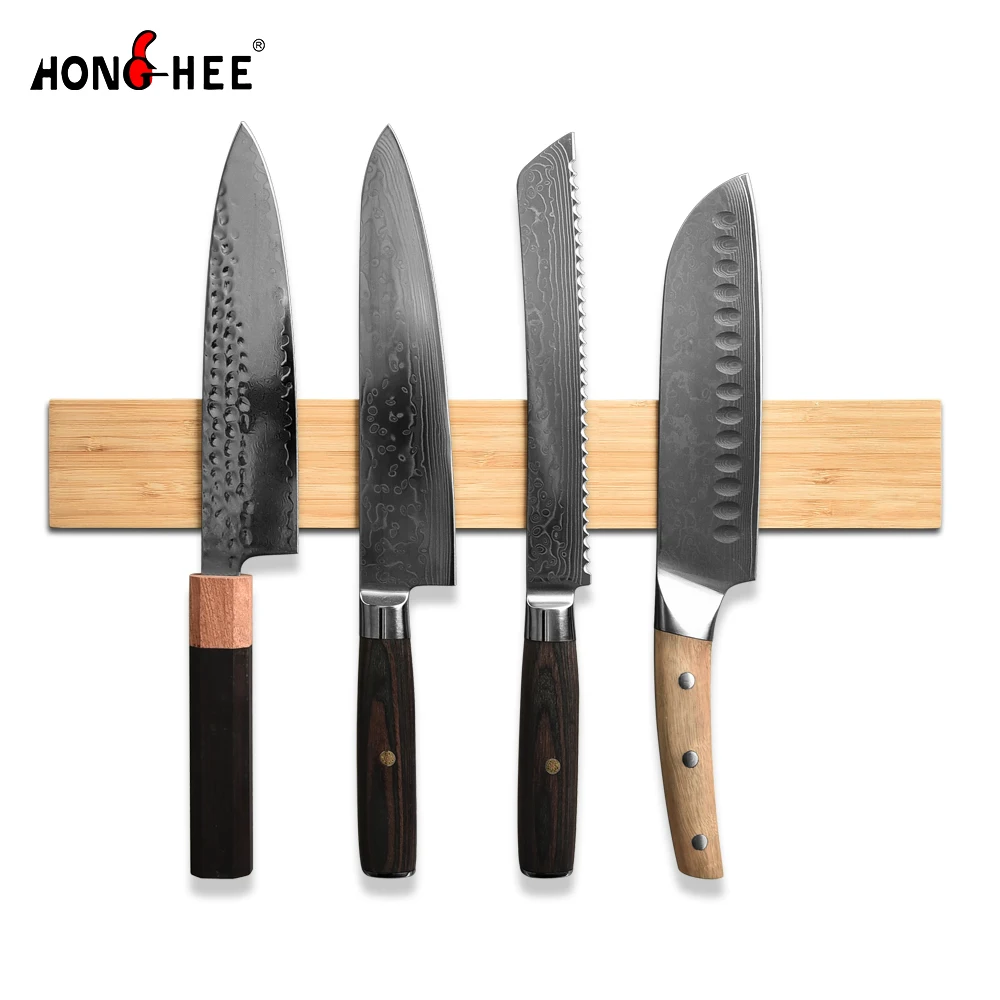 12inch 16inch Beech wood Bamboo Kitchen Magnetic Knife Block/Holder/Stand/Bar for Wall