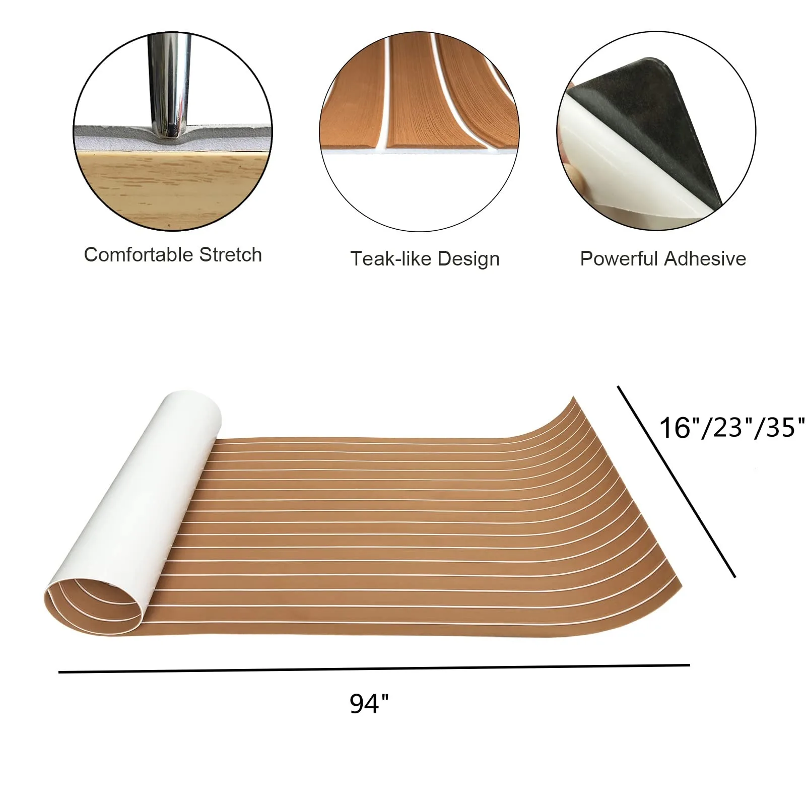 Ocean Eva Foam 3M Adhesive Faux Teak Sea Teak Carpet Decking Non Skid Waterproof Anti Uv Boat Marine Flooring
