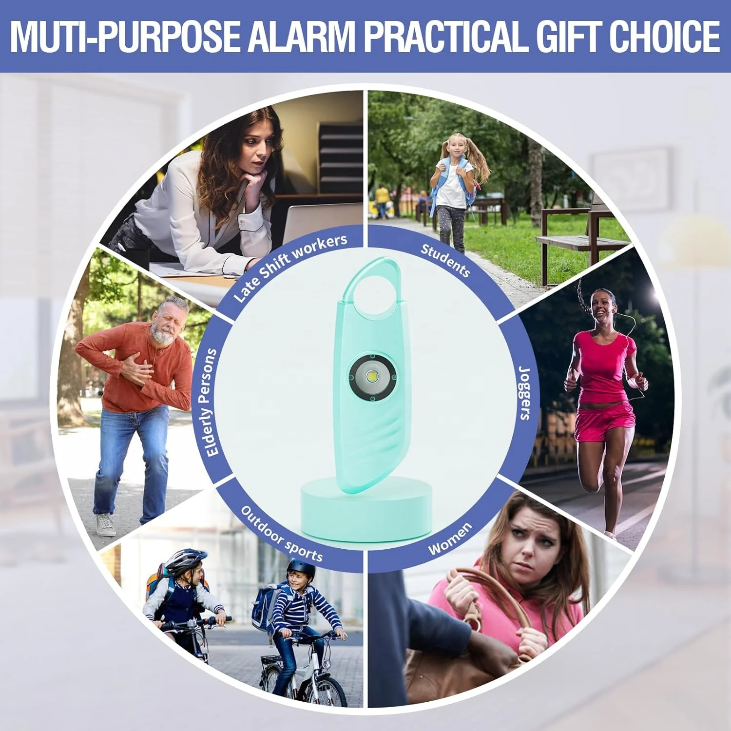 Wholesale Alloy Tool Safety Keychain Set Flashlight Alarm Plastic Spray Shell Gadgets Accessories Supplies Keychain Self Defense