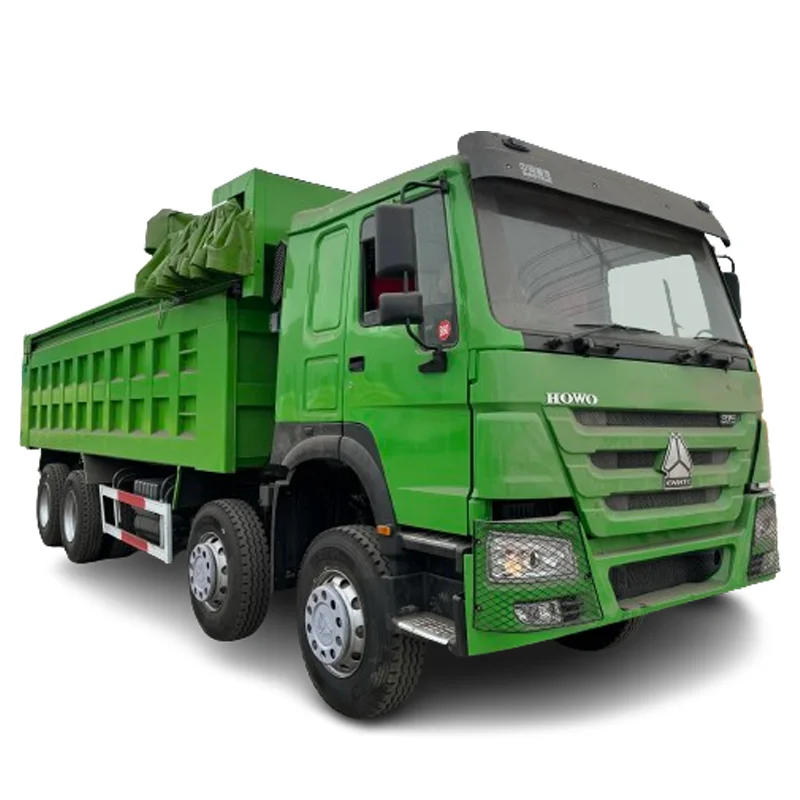 Automatic tarpaulin Sinotruck howo 8*4 12 tires 375 hp Eour 2/Eour 3 right hand drive tipper truck in stock