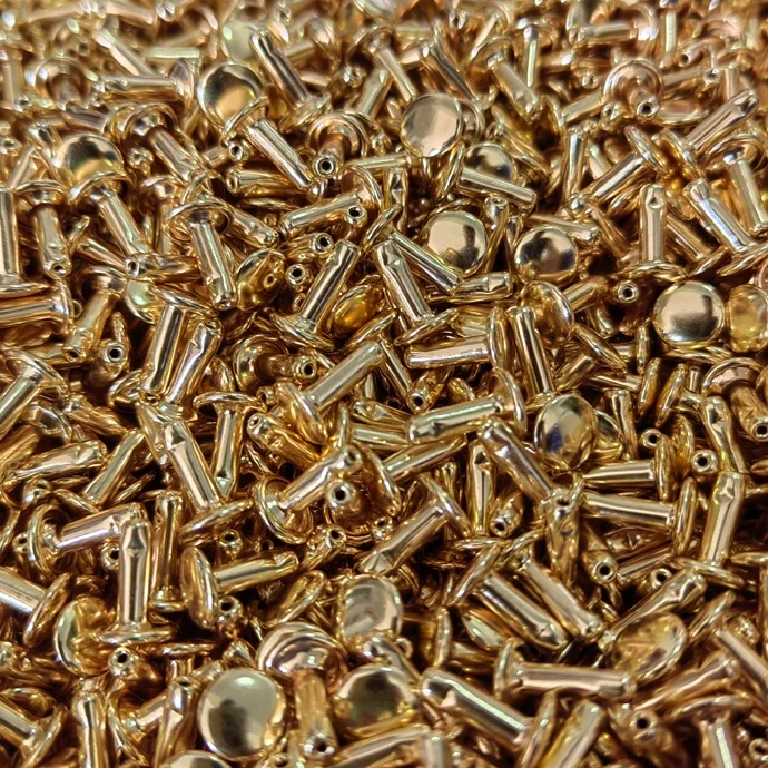 Solid Brass double face rivet tubular rapid metal Rivet leather rivet