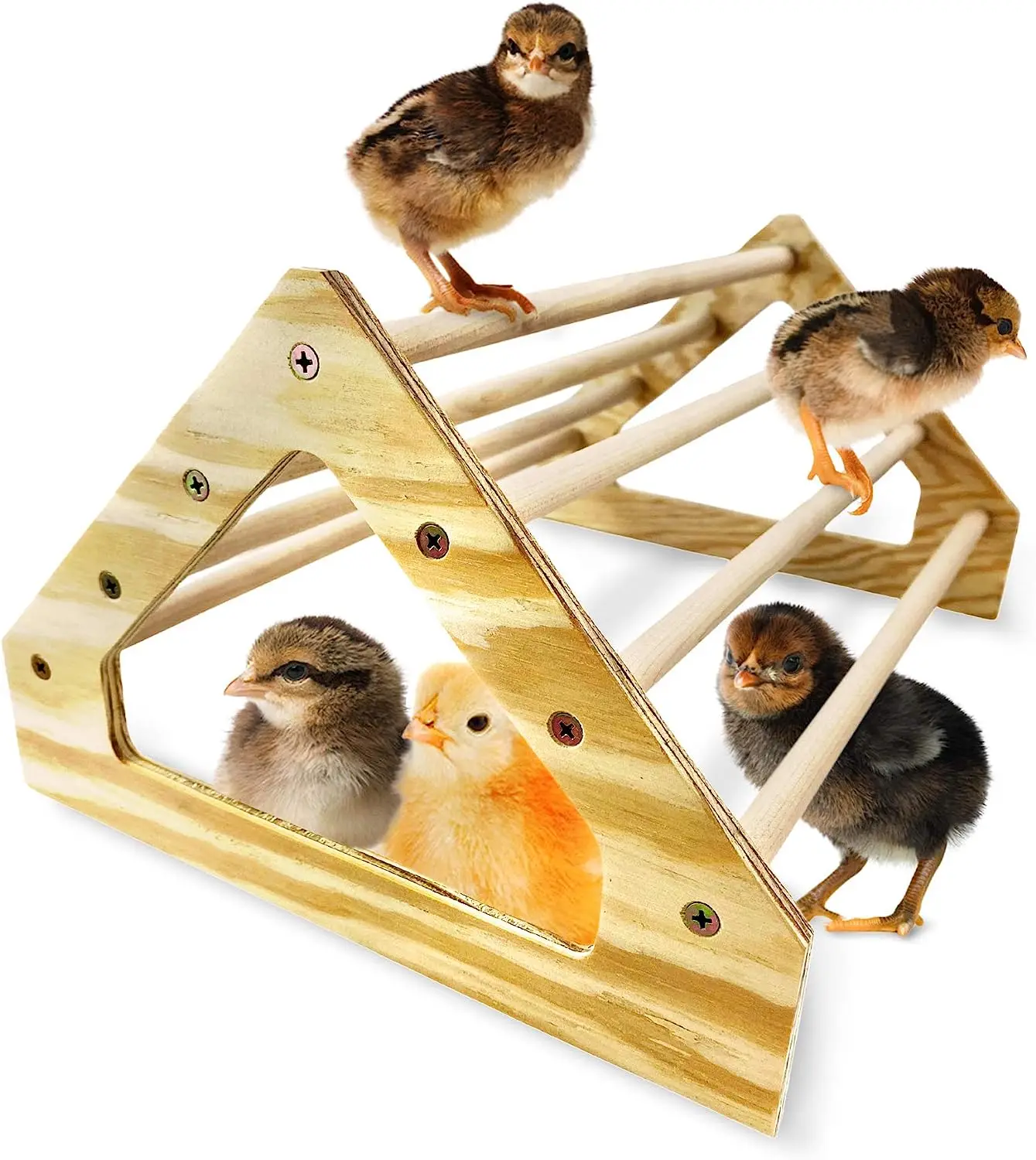 Wooden Jungle Gym Roosting Bar Chicken Toys for Coop and Brooder for Baby Chicks Pet Holder