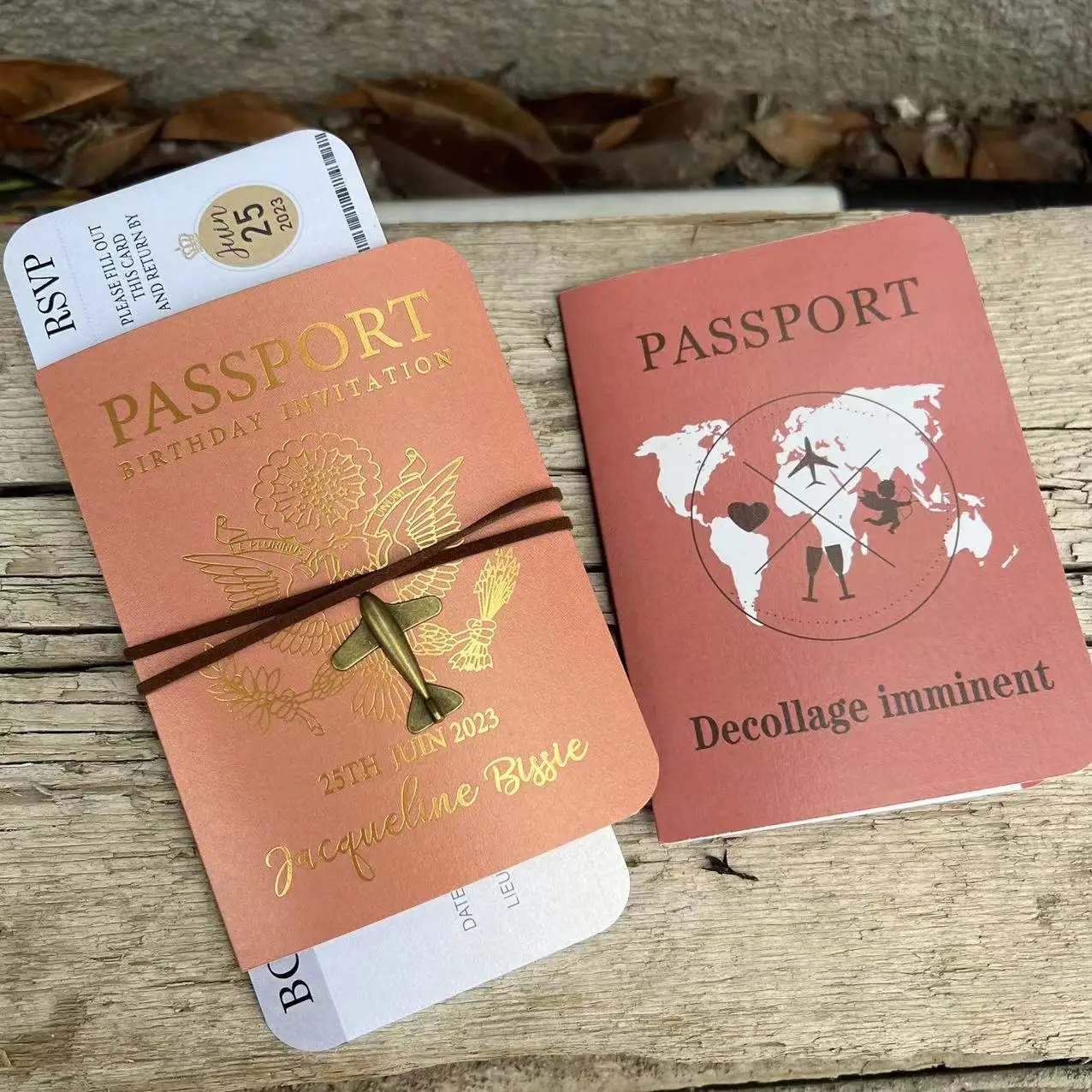Customized Passport Boarding Pass Wedding invitation cards