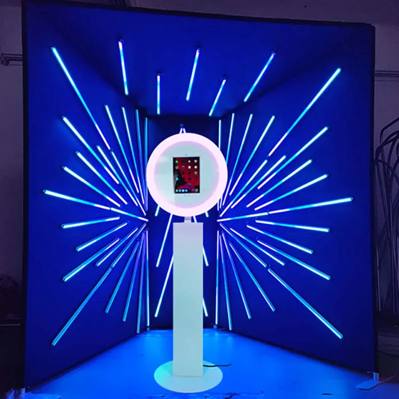 Top Selling 12.9 In Ipad Photo Booth Wedding ipad Pro 12.9 Photo Booth Led Foldlable Digital With Custom Logo Machinewood Stand