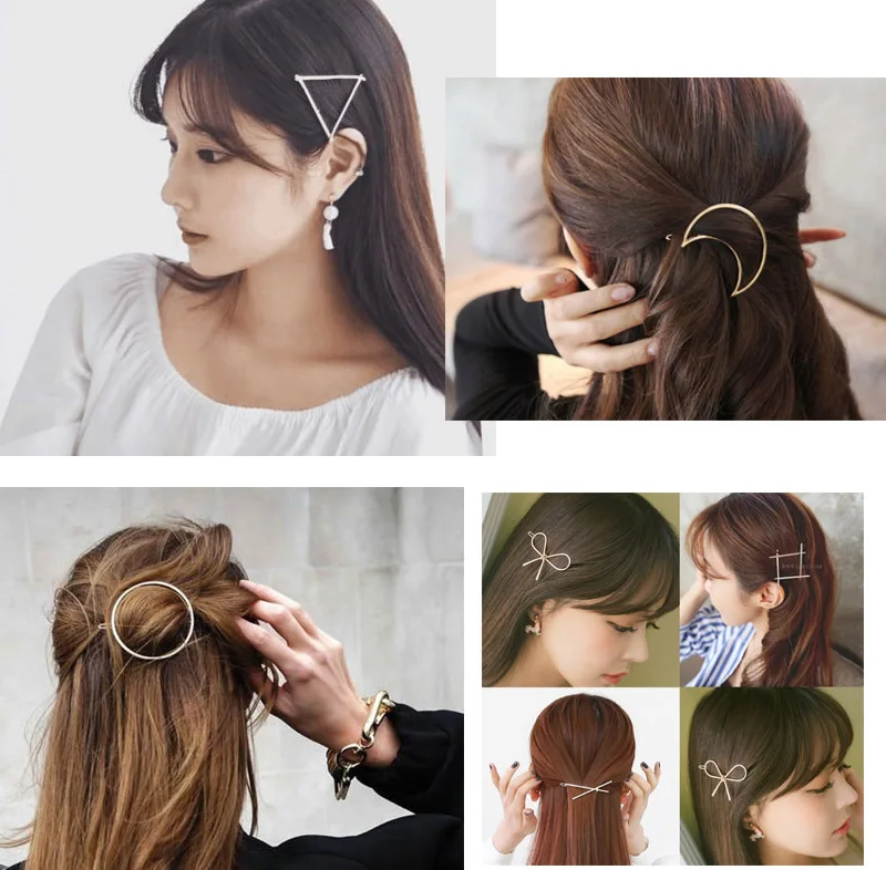 Women Girl Korean Bling Glitter Silver Gold Metal Hair Clip Snap Barrette Hair Bobby Pins Alligator Hairgrips Claw Clamp Hairpin
