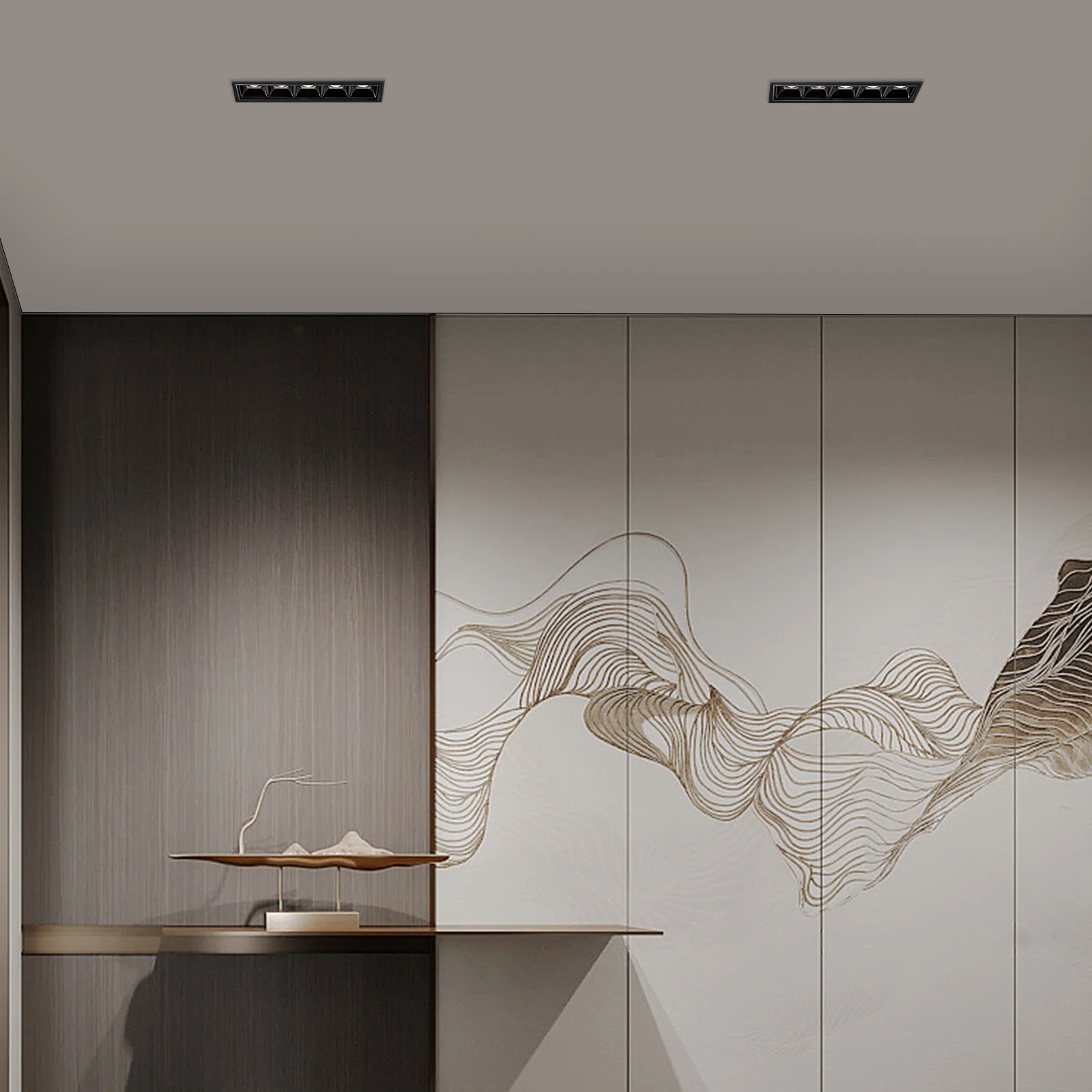 SCON Led Ceiling Lamp Spotlight Linear Light Living Room Without Main Light Embedded Grille Light