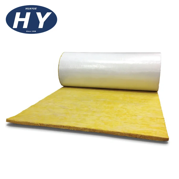 MBI metal building roofing material fibra glass insulation R19 R30 customized glass wool with white Polypropylene veneer