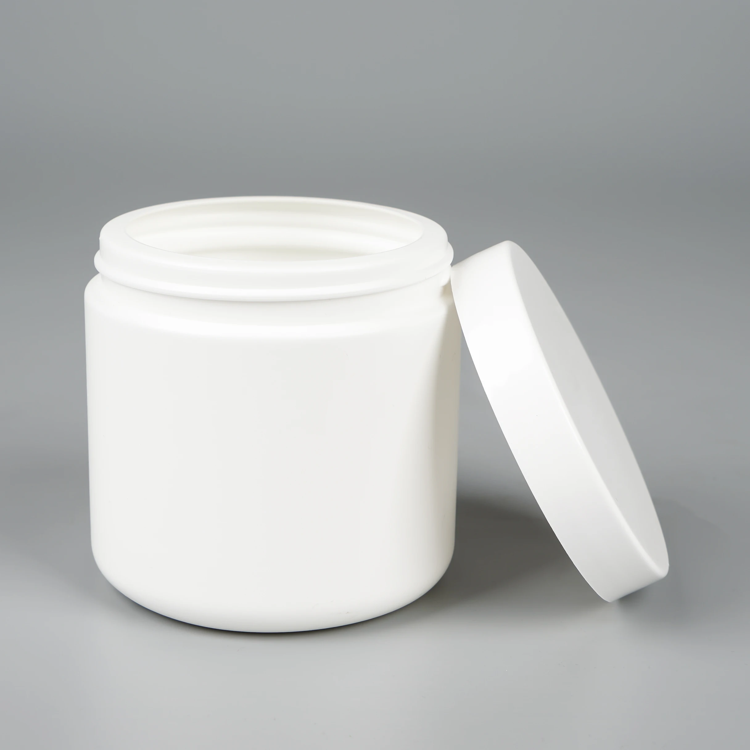 Custom Empty White HDPE Plastic Soft Touch Bottle 8oz 10oz 12oz 20oz 22oz 80oz Cylinder Plastic Powder Supplement Jar