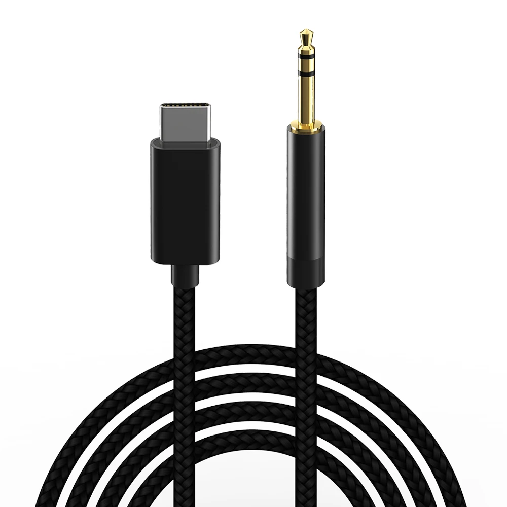 1 Meter USB Type C Male Plug to 3.5MM Male Headphone Audio Aux Cable