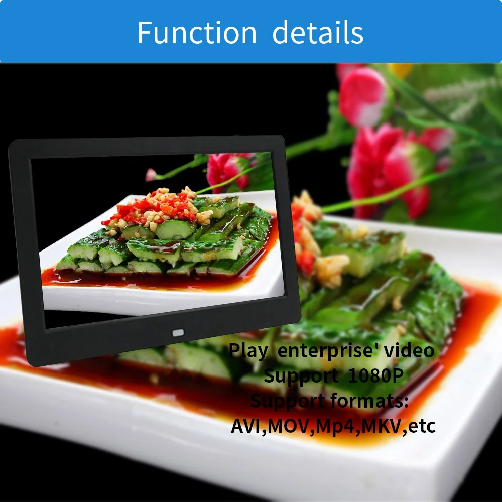 Popular digital photo album display digital photo frame auto play video picture 10 inch lcd display USB