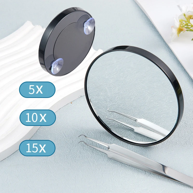 Round Mirror Bathroom Living Room 5X 10X 15X Makeup Magnifying Mirror For Accept Logo Customization