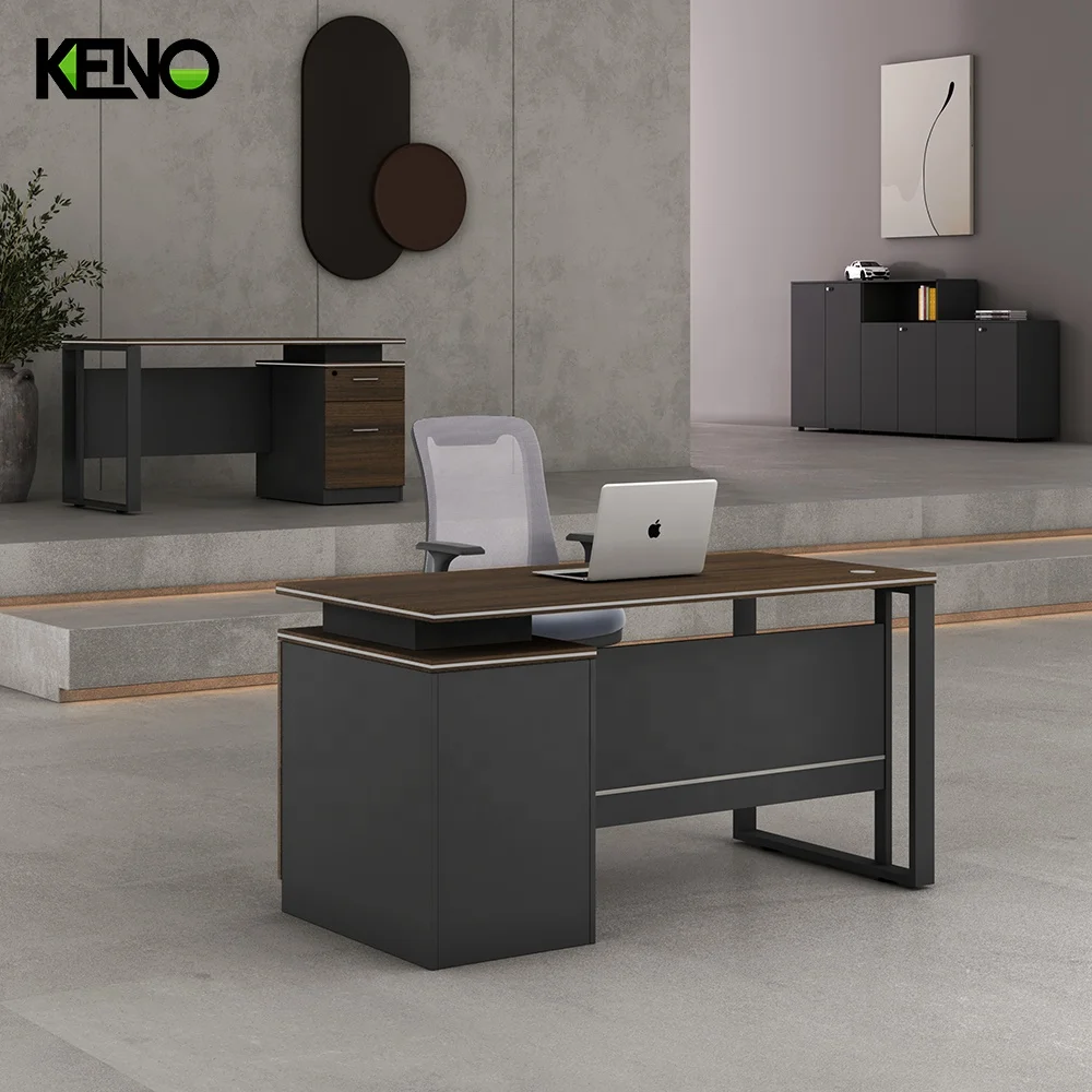 Metal Furniture Leg Base for Director Work Table Wood Tabletop Computer Desk with Drawer