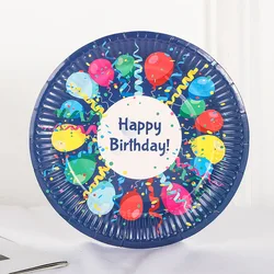 Custom 7 Inch Disposable Raw Material Party Bowl Paper Plates for Happy Birthday