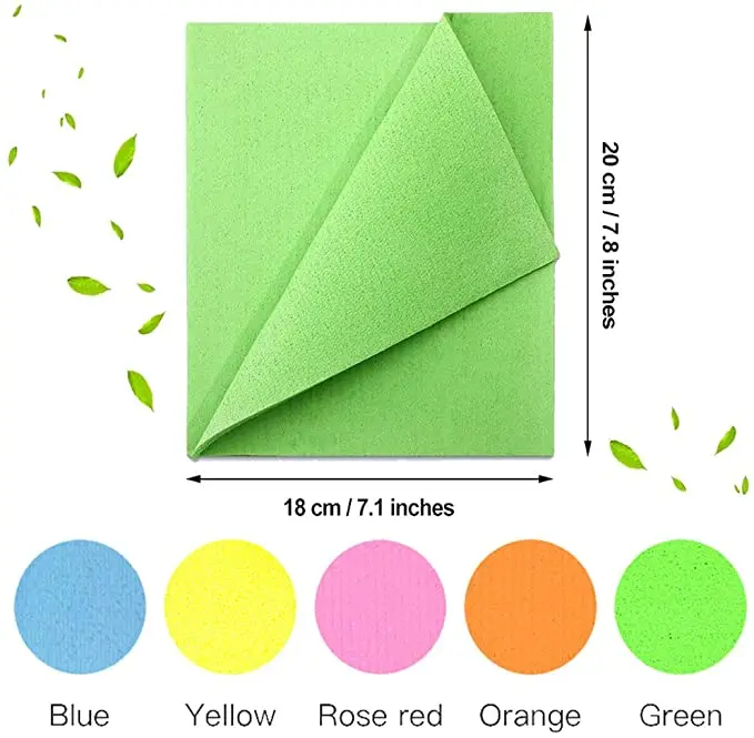Promotional Wholesale Fashion Eco-friendly Swedish Natural Cellulose Sponge Kitchen Cleaning Cloths Dish Cloths