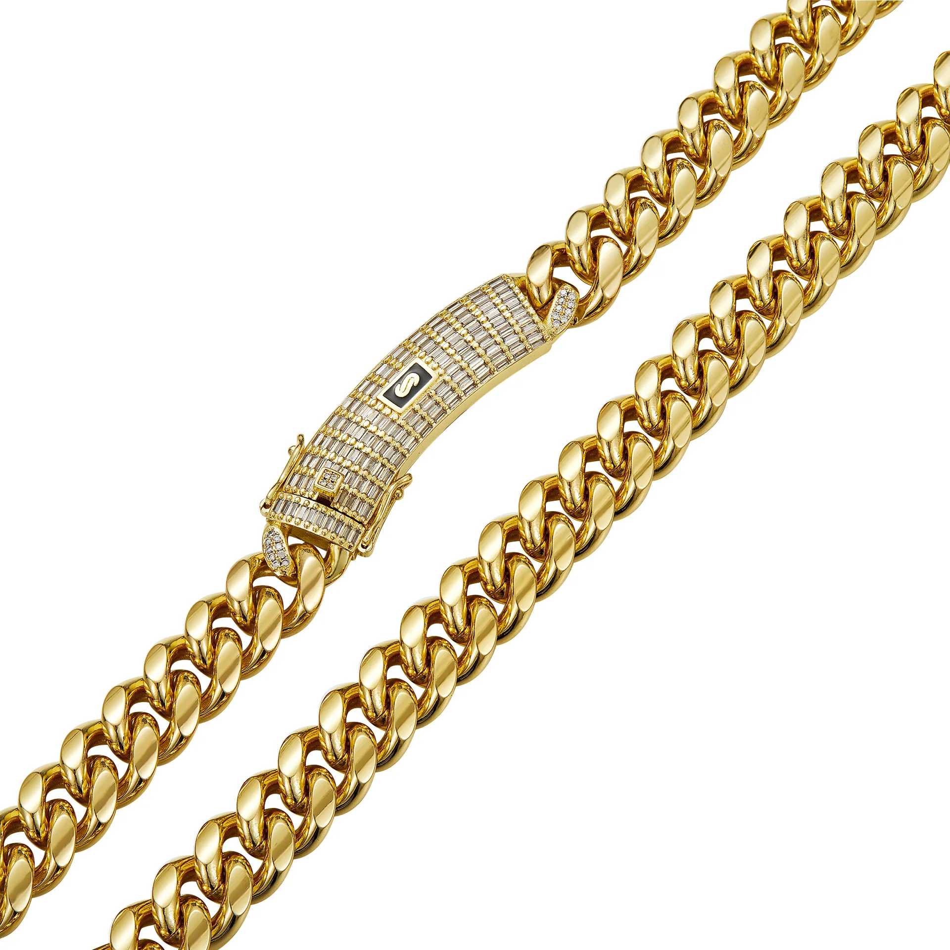 14k 18k Gold Plated 6mm/8mm/10mm/12mm/14mm Stainless steel Monaco Miami Cuban Link Chain Necklace Hiphop Monaco Chain Jewelry