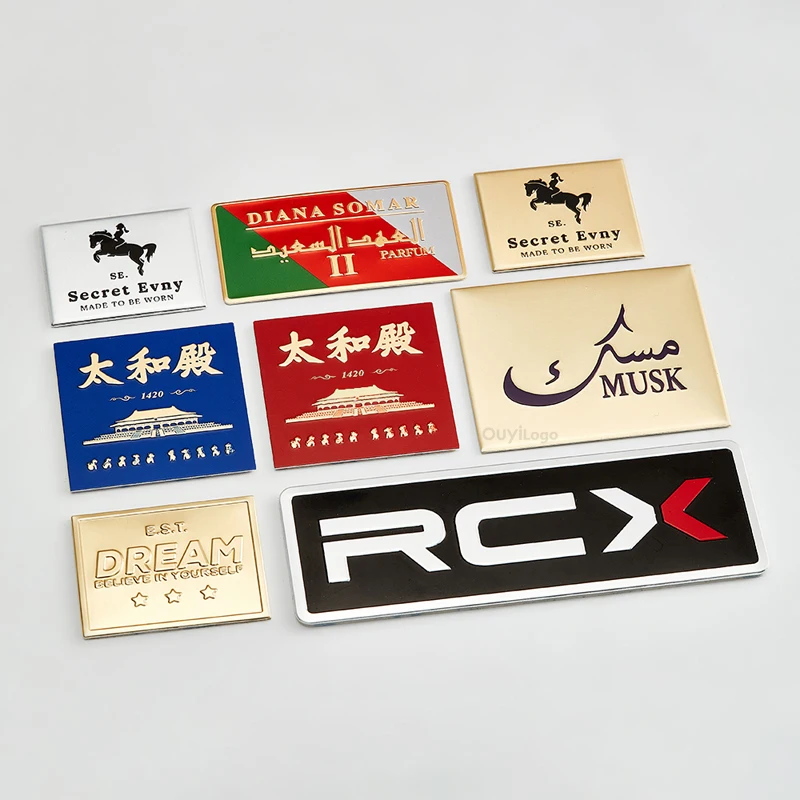 Metal Prints Sliver Aluminum Sign Metal Plate back adhesive name plate Metal  Nameplate