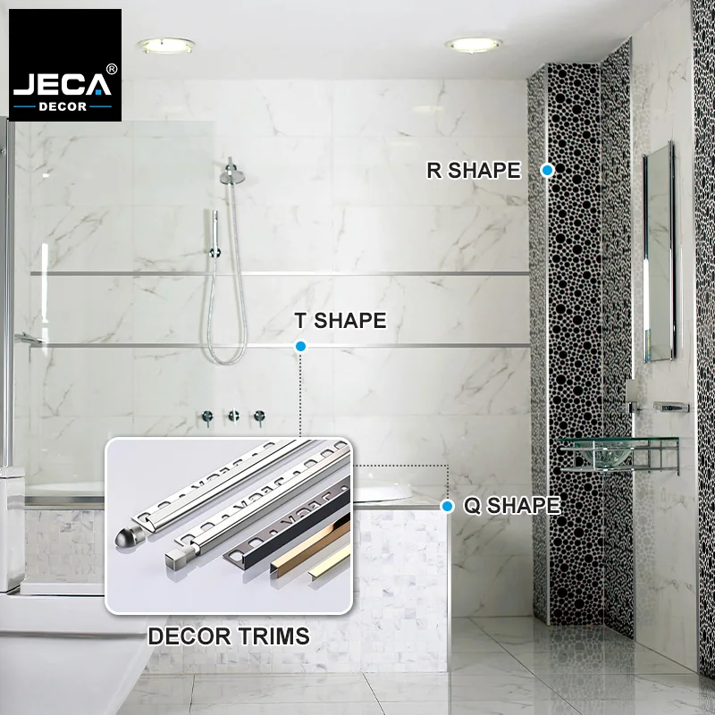 Foshan Supplier JECA Tile Edge Strip Stainless Steel Gold Ceramic Trim