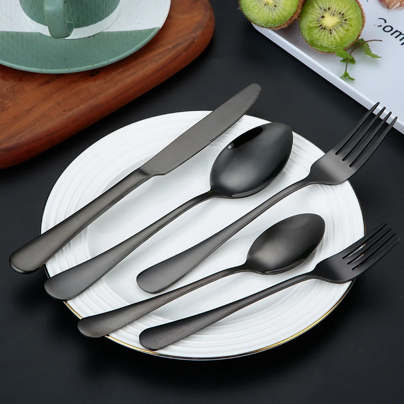 LFGB Approved 430 Custom Stainless Steel Knife Fork Spoon Mirror Eco Friendly 24 Piece Flatware Set For Events