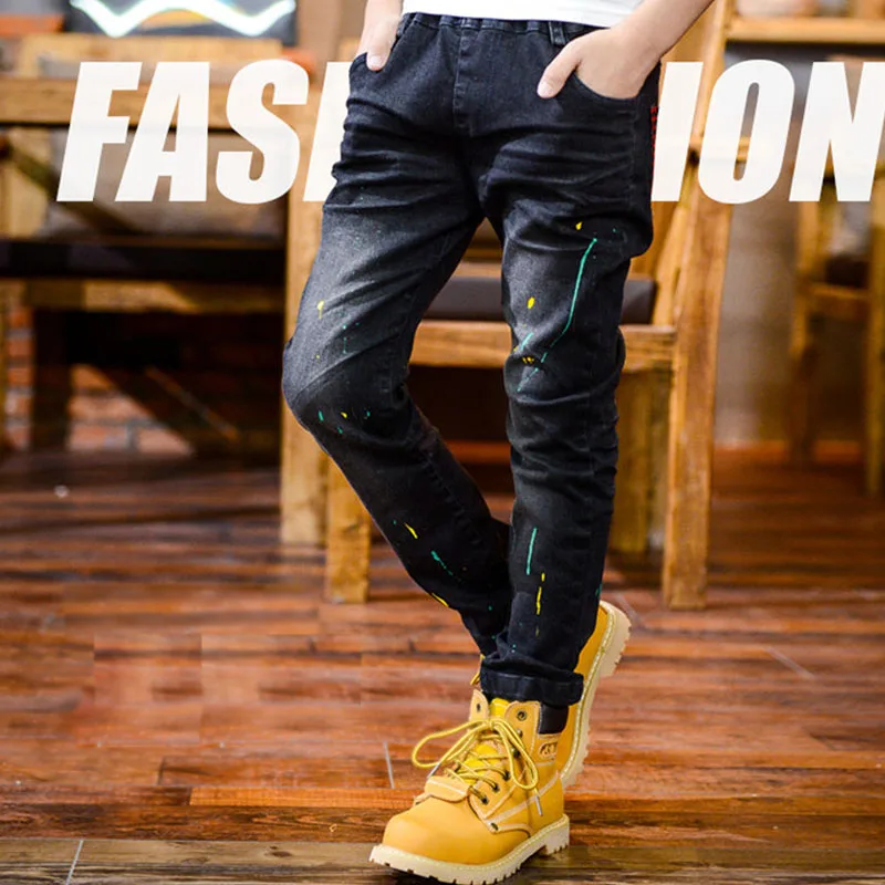 
4-13 Years Children Fashion Clothes Classic Denim Clothing Long Trousers Baby Boy Casual Bowboy Kids Boys Jeans Pants 