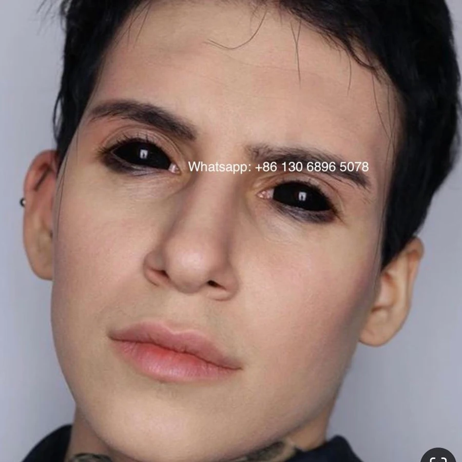 22MM black sclera white blind Halloween Wholesale Cheap  yearly contact lenses colored contact lens