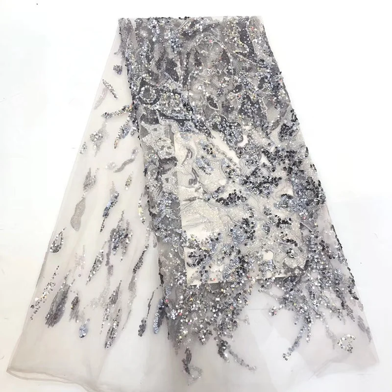 african french lace fabric nigeria sequins white